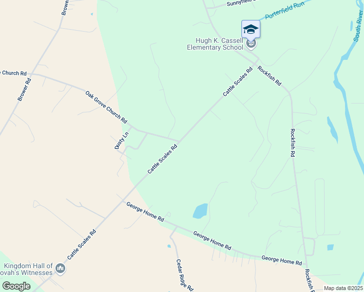 map of restaurants, bars, coffee shops, grocery stores, and more near 769 Cattle Scales Road in Waynesboro