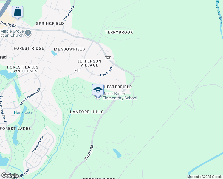 map of restaurants, bars, coffee shops, grocery stores, and more near 3215 South Chesterfield Court in Charlottesville