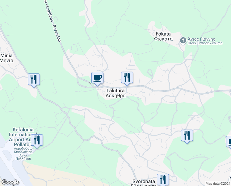 map of restaurants, bars, coffee shops, grocery stores, and more near in Lakithra