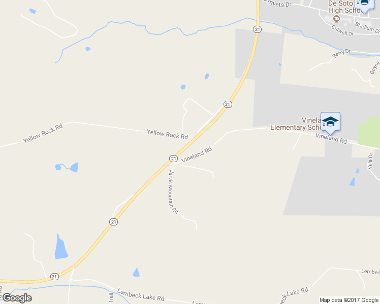 map of restaurants, bars, coffee shops, grocery stores, and more near 1100 Vineland School Road in De Soto