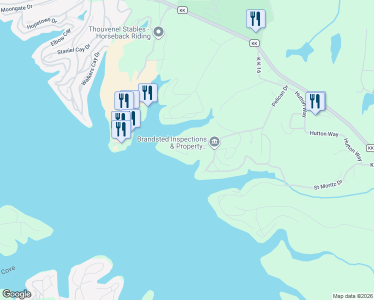 map of restaurants, bars, coffee shops, grocery stores, and more near 498 Pelican Drive in Osage Beach