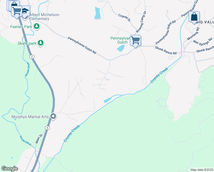 map of restaurants, bars, coffee shops, grocery stores, and more near 980 Chardonnay Court in Murphys