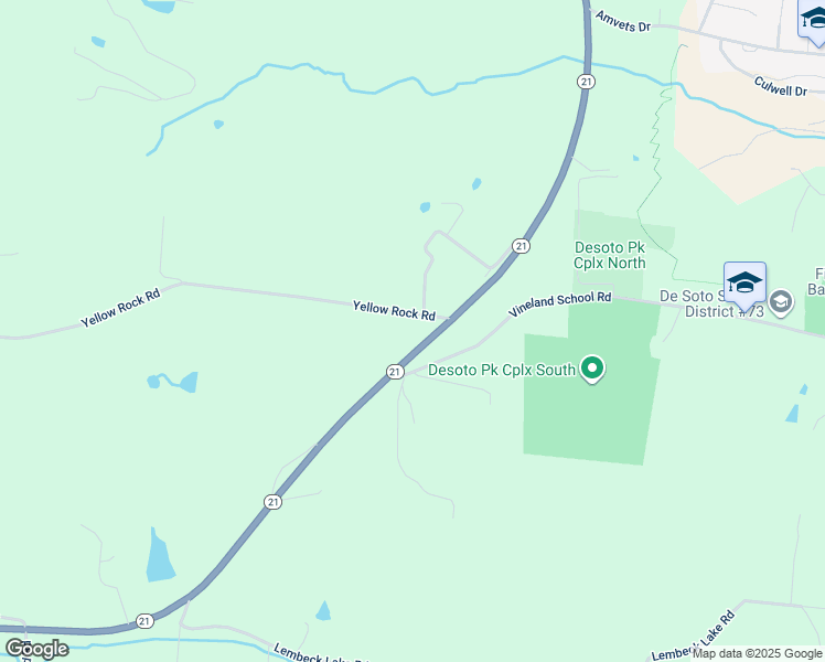 map of restaurants, bars, coffee shops, grocery stores, and more near 1100 Vineland School Road in De Soto