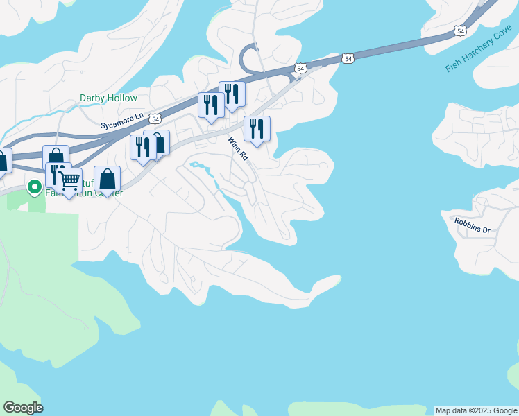map of restaurants, bars, coffee shops, grocery stores, and more near 5143 Patrick Lane in Osage Beach