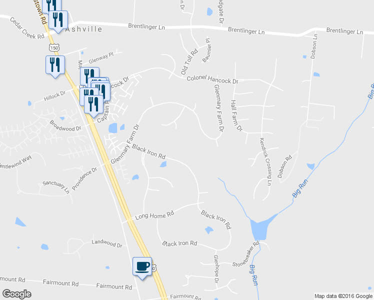 map of restaurants, bars, coffee shops, grocery stores, and more near 10200 Glenmary Farm Dr in Louisville