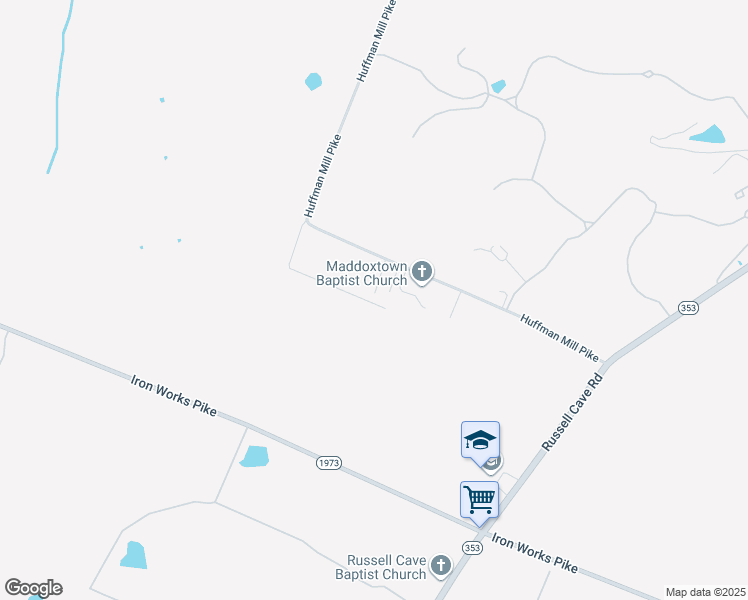 map of restaurants, bars, coffee shops, grocery stores, and more near 3495 Huffman Mill Pike in Lexington