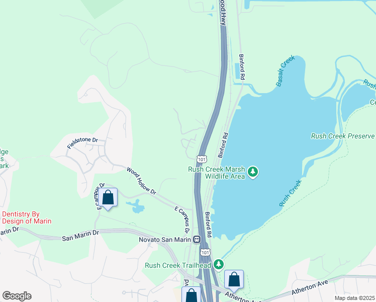 map of restaurants, bars, coffee shops, grocery stores, and more near 226 Verandah Lane in Novato