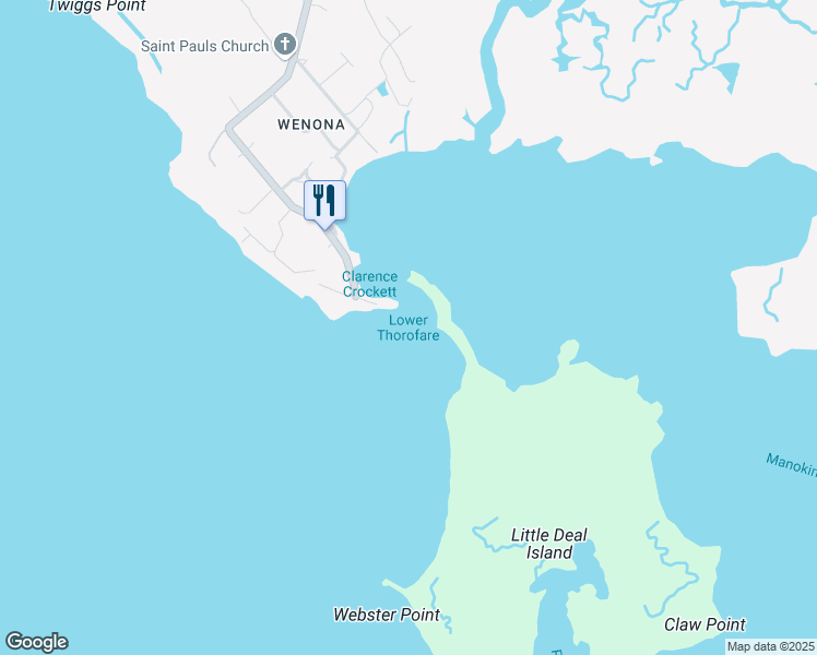 map of restaurants, bars, coffee shops, grocery stores, and more near in Deal Island