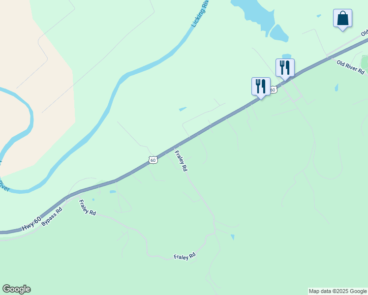 map of restaurants, bars, coffee shops, grocery stores, and more near 10863 U.S. 60 in Salt Lick