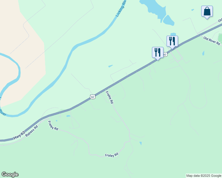 map of restaurants, bars, coffee shops, grocery stores, and more near 10863 U.S. 60 in Salt Lick