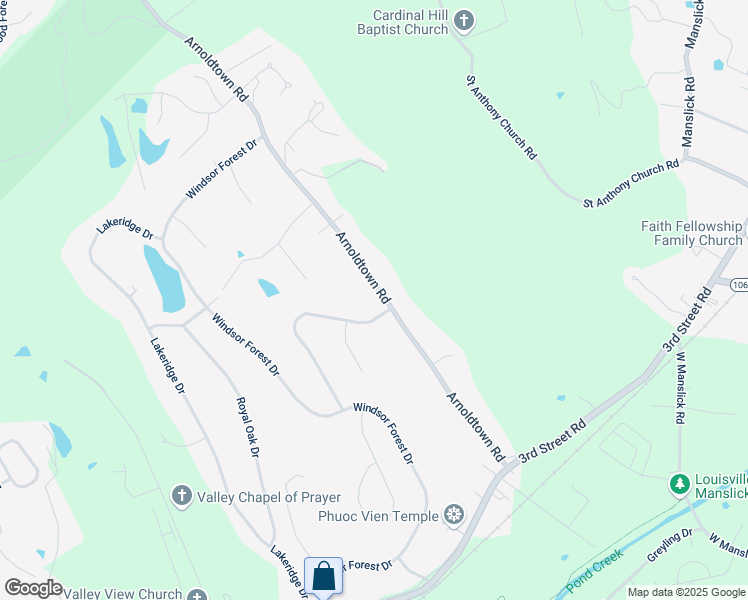 map of restaurants, bars, coffee shops, grocery stores, and more near 8108 Arnoldtown Road in Louisville