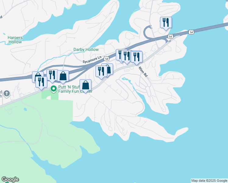 map of restaurants, bars, coffee shops, grocery stores, and more near 957 Murphy Road in Osage Beach