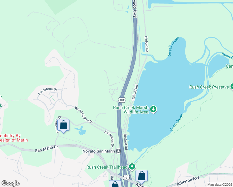 map of restaurants, bars, coffee shops, grocery stores, and more near 426 Verandah Lane in Novato