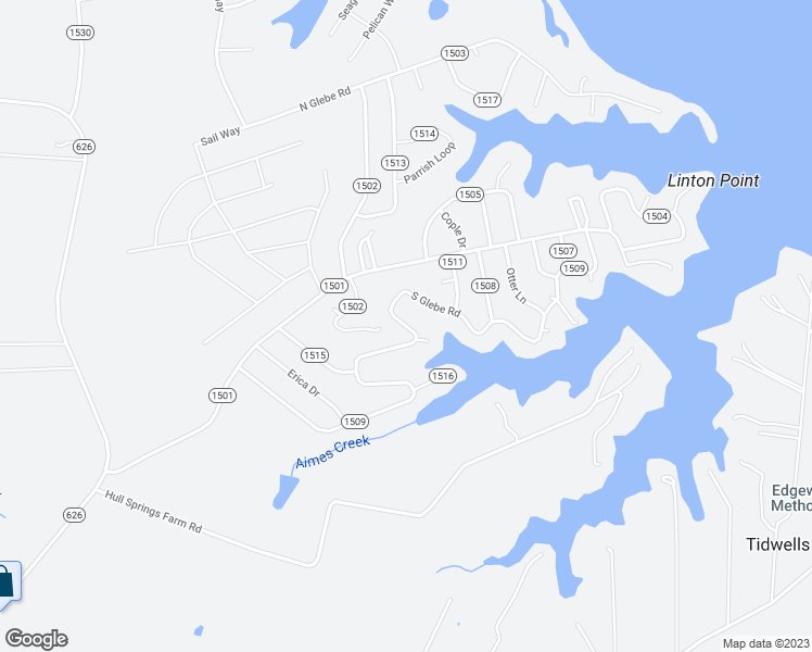 map of restaurants, bars, coffee shops, grocery stores, and more near 805 South Glebe Road in Montross