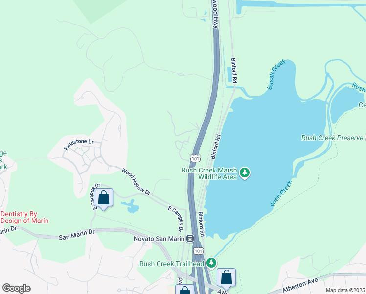 map of restaurants, bars, coffee shops, grocery stores, and more near 422 Verandah Lane in Novato