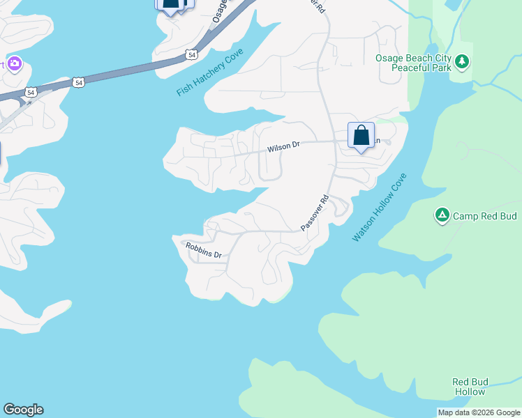 map of restaurants, bars, coffee shops, grocery stores, and more near 4864 Canyon Drive in Osage Beach