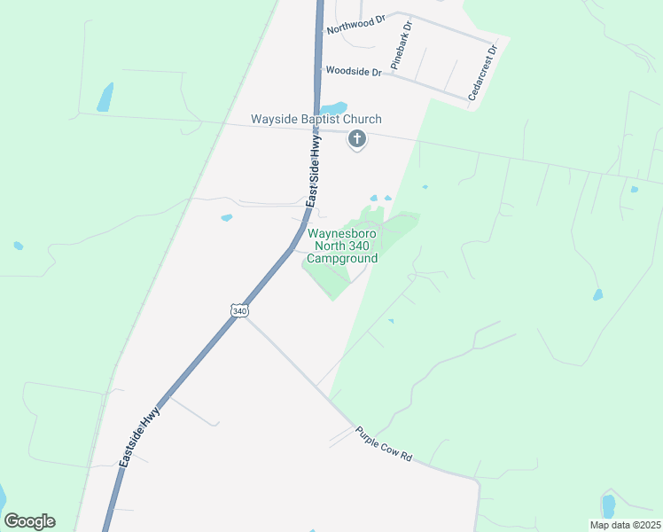 map of restaurants, bars, coffee shops, grocery stores, and more near 1125 East Side Highway in Waynesboro
