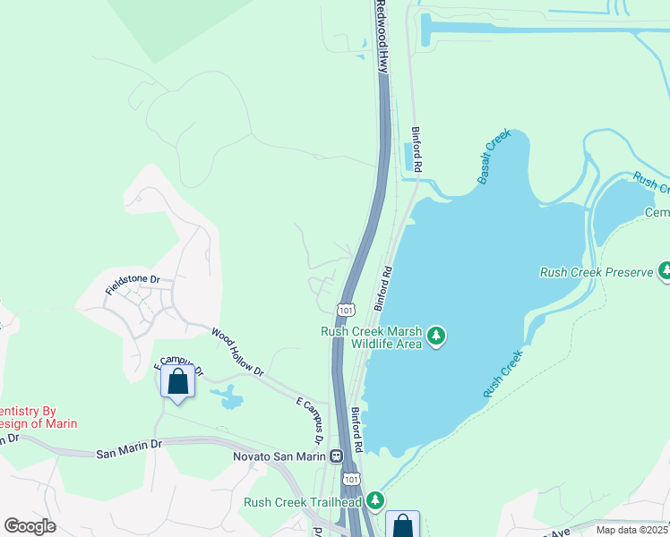 map of restaurants, bars, coffee shops, grocery stores, and more near 100 Black John Road in Novato