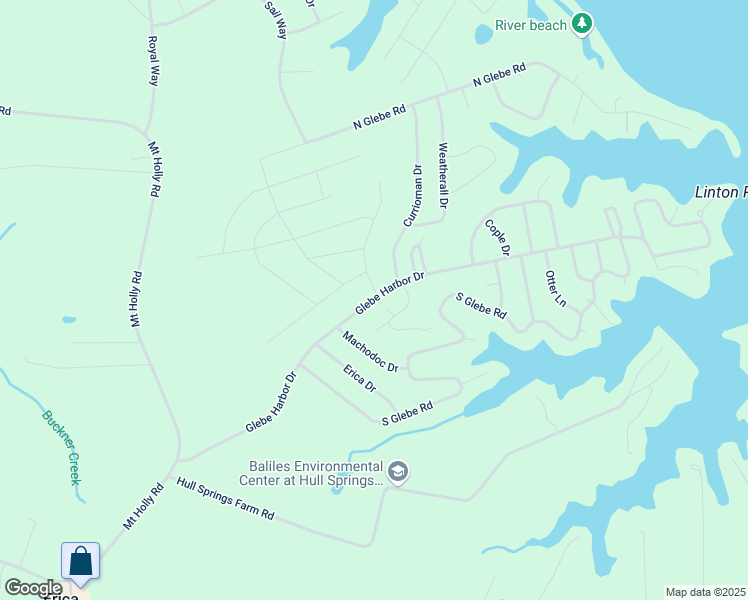 map of restaurants, bars, coffee shops, grocery stores, and more near 616 Glebe Harbor Drive in Montross