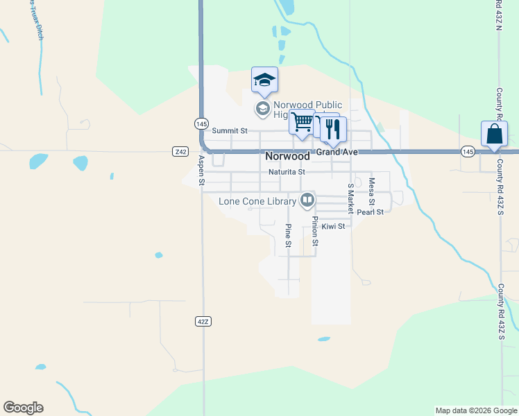 map of restaurants, bars, coffee shops, grocery stores, and more near 1461 Spruce St in Norwood