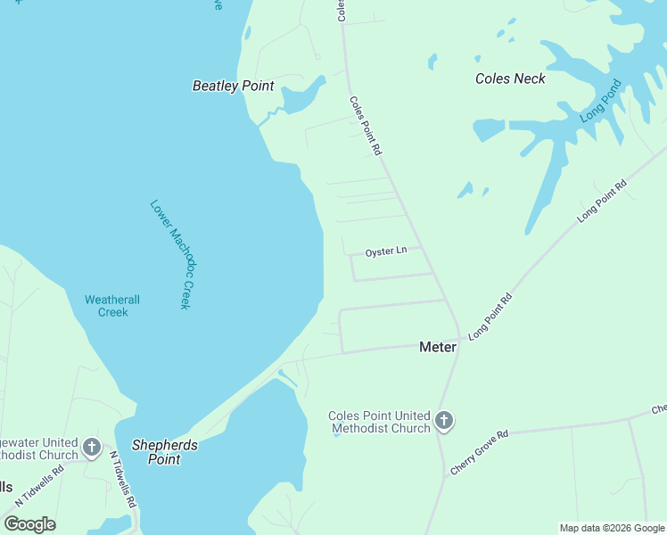 map of restaurants, bars, coffee shops, grocery stores, and more near 4391 Coles Point Road in Hague