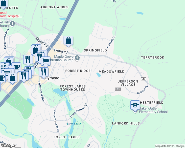 map of restaurants, bars, coffee shops, grocery stores, and more near 3177 Timberwood Pkwy in Charlottesville