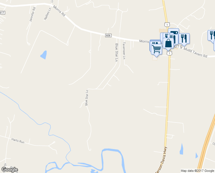 map of restaurants, bars, coffee shops, grocery stores, and more near 6105 Taverneer Lane in Spotsylvania