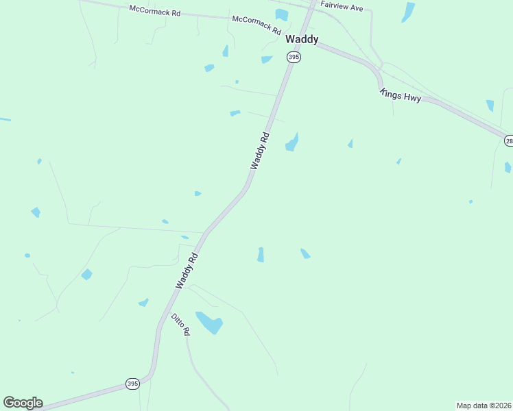 map of restaurants, bars, coffee shops, grocery stores, and more near 3536 Waddy Road in Waddy