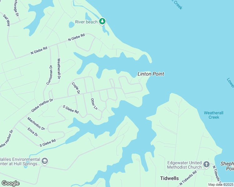 map of restaurants, bars, coffee shops, grocery stores, and more near 1550 South Glebe Road in Montross