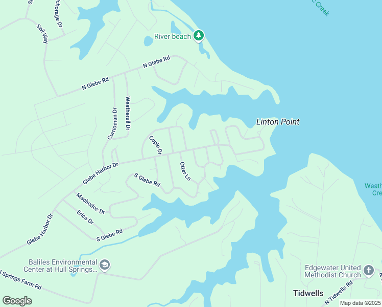 map of restaurants, bars, coffee shops, grocery stores, and more near 1114 South Glebe Road in Montross