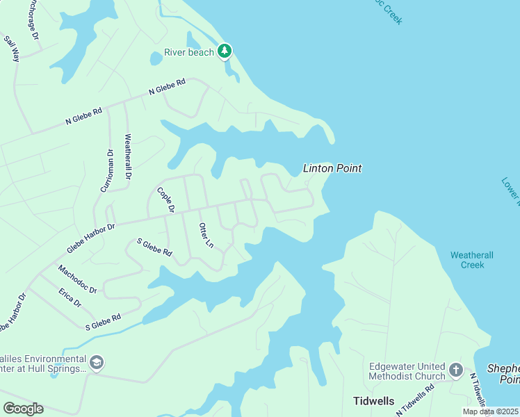 map of restaurants, bars, coffee shops, grocery stores, and more near 1550 South Glebe Road in Montross