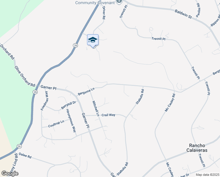 map of restaurants, bars, coffee shops, grocery stores, and more near 6579 Bergsma Lane in Valley Springs