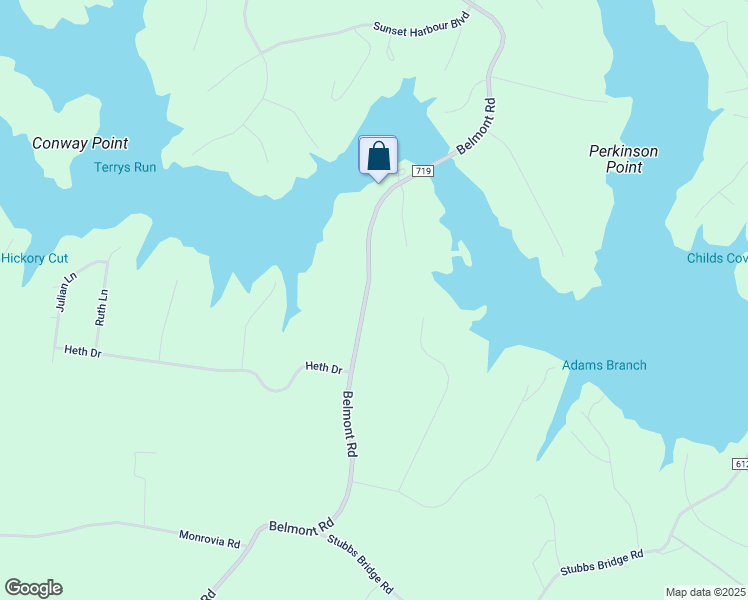 map of restaurants, bars, coffee shops, grocery stores, and more near 6213 Belmont Road in Mineral