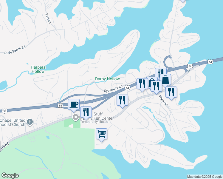 map of restaurants, bars, coffee shops, grocery stores, and more near 1017 Mariner Circle in Osage Beach