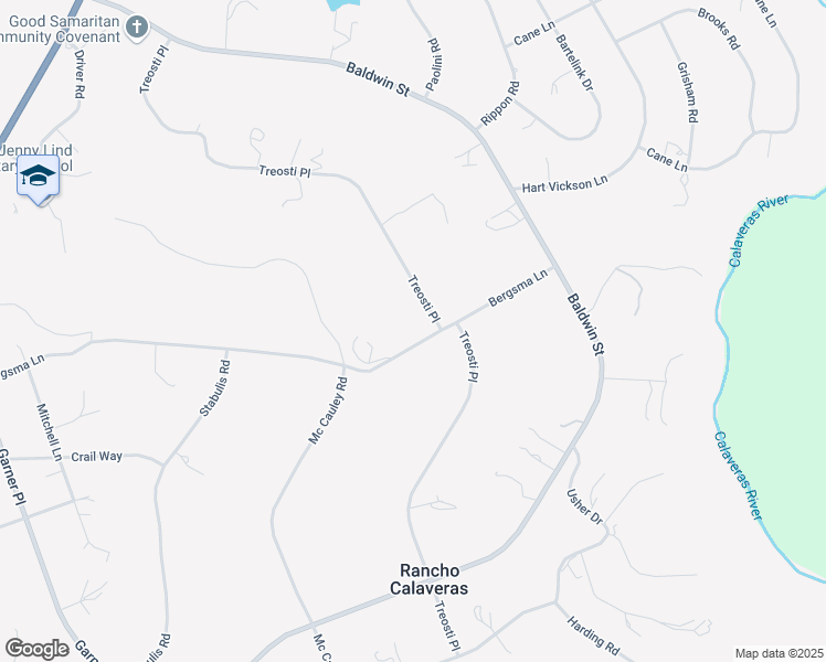 map of restaurants, bars, coffee shops, grocery stores, and more near 5966 Bergsma Lane in Valley Springs