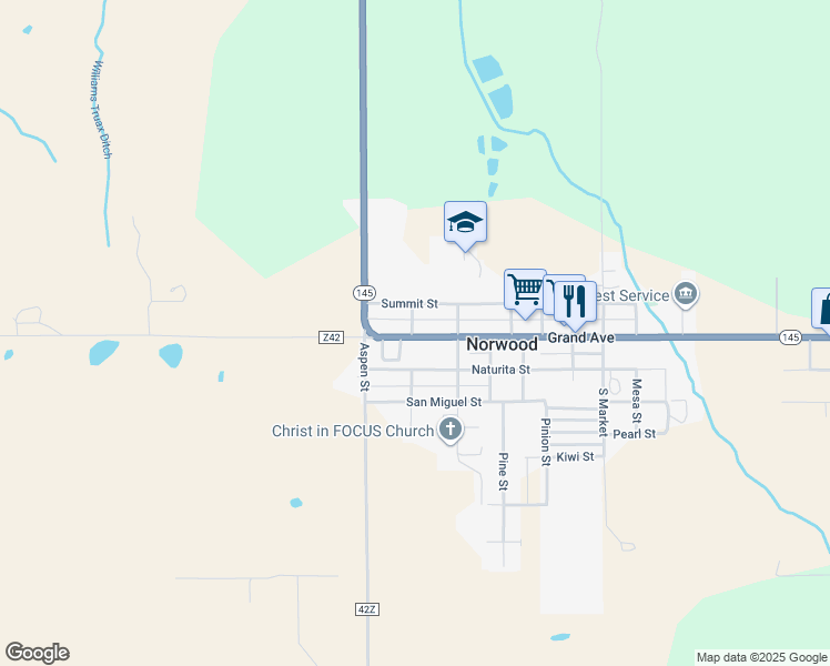 map of restaurants, bars, coffee shops, grocery stores, and more near 1140 Lincoln Street in Norwood