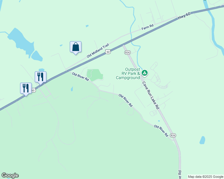 map of restaurants, bars, coffee shops, grocery stores, and more near 27 Bait Shop Road in Salt Lick