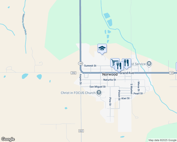 map of restaurants, bars, coffee shops, grocery stores, and more near 1140 Lincoln Street in Norwood