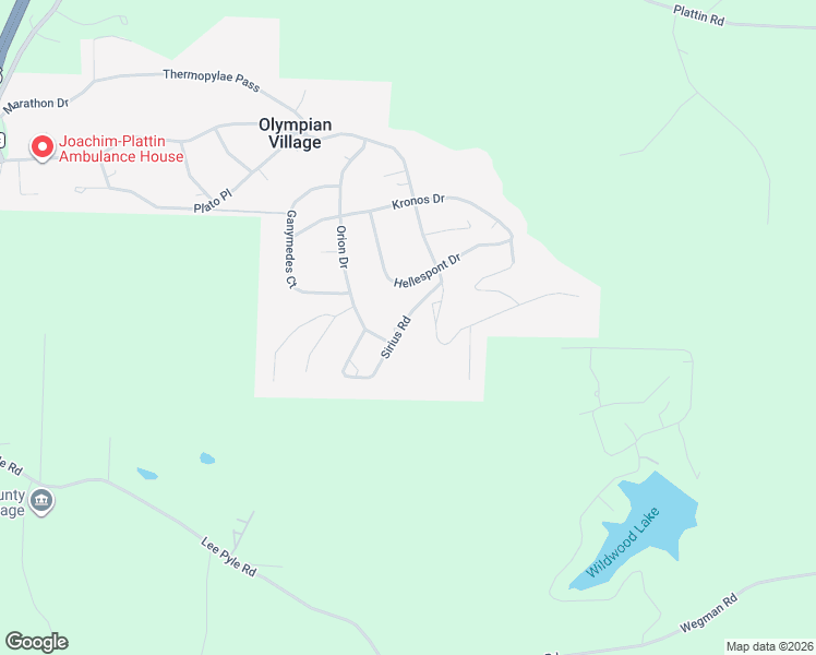 map of restaurants, bars, coffee shops, grocery stores, and more near 323 Sirius Road in De Soto