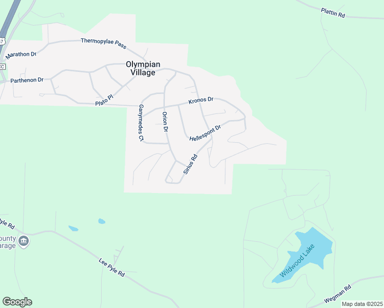 map of restaurants, bars, coffee shops, grocery stores, and more near 323 Sirius Road in De Soto