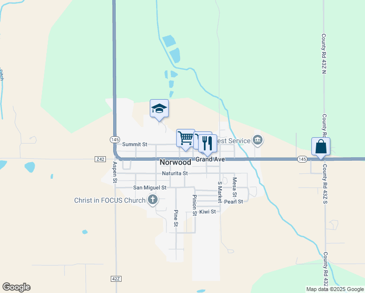 map of restaurants, bars, coffee shops, grocery stores, and more near 1450 Summit Street in Norwood