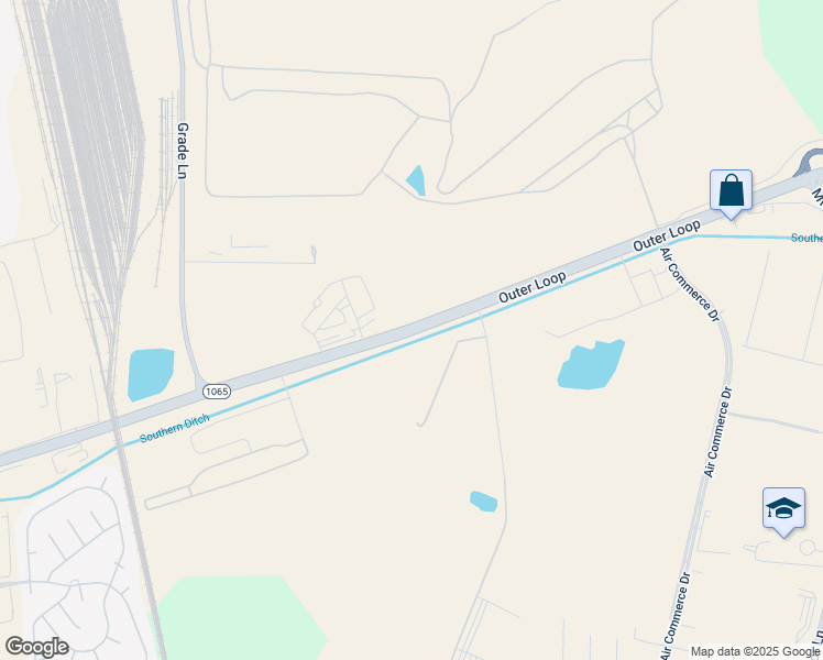 map of restaurants, bars, coffee shops, grocery stores, and more near 2240 Outer Loop in Louisville