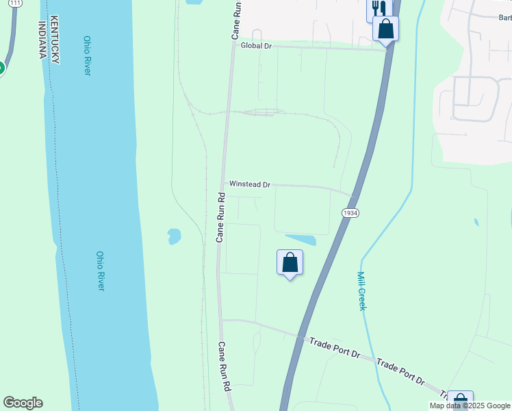 map of restaurants, bars, coffee shops, grocery stores, and more near 8403 Nicki Court in Louisville