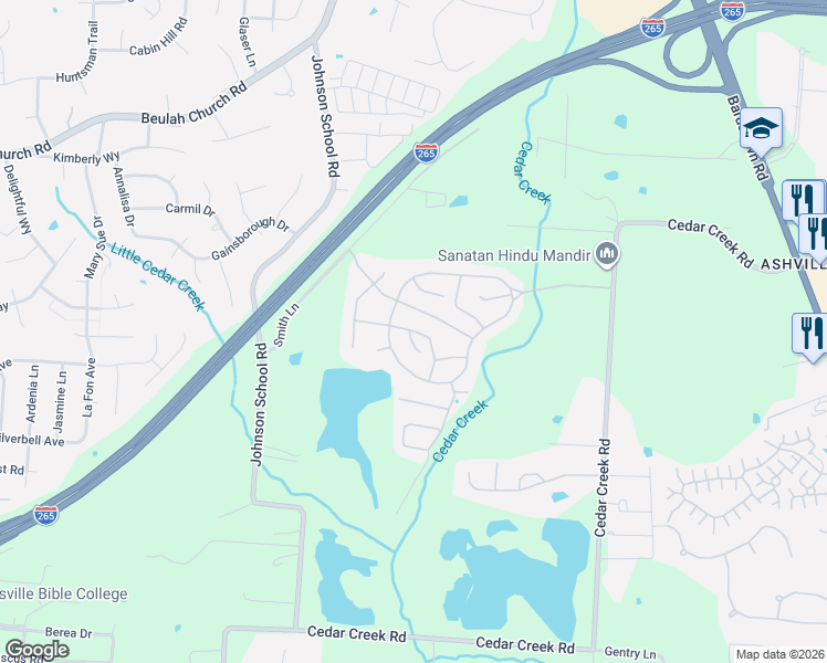 map of restaurants, bars, coffee shops, grocery stores, and more near 7910 Loft Court in Louisville