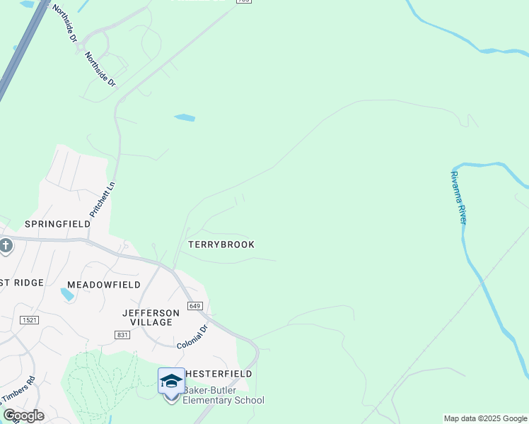 map of restaurants, bars, coffee shops, grocery stores, and more near 118 Terrybrook Drive in Charlottesville