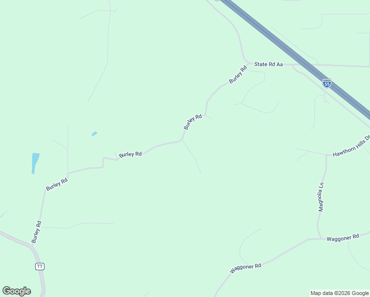 map of restaurants, bars, coffee shops, grocery stores, and more near 1800 Burley Road in Festus