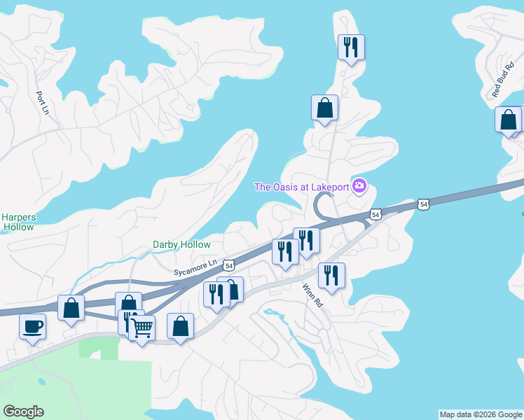 map of restaurants, bars, coffee shops, grocery stores, and more near 1109 Water Drive in Osage Beach