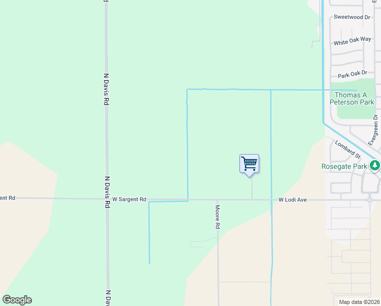 map of restaurants, bars, coffee shops, grocery stores, and more near 931 West Sargent Road in Lodi