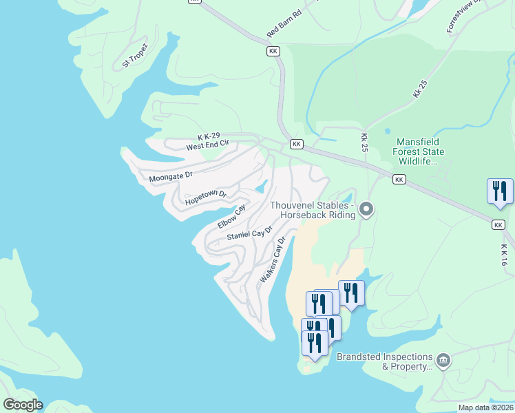 map of restaurants, bars, coffee shops, grocery stores, and more near 41 Lubbers Quarters in Osage Beach