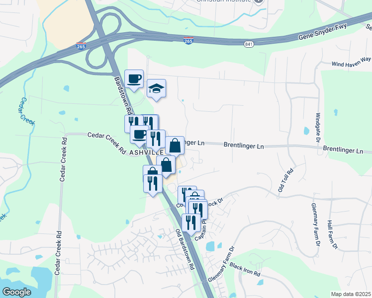 map of restaurants, bars, coffee shops, grocery stores, and more near in Ashville